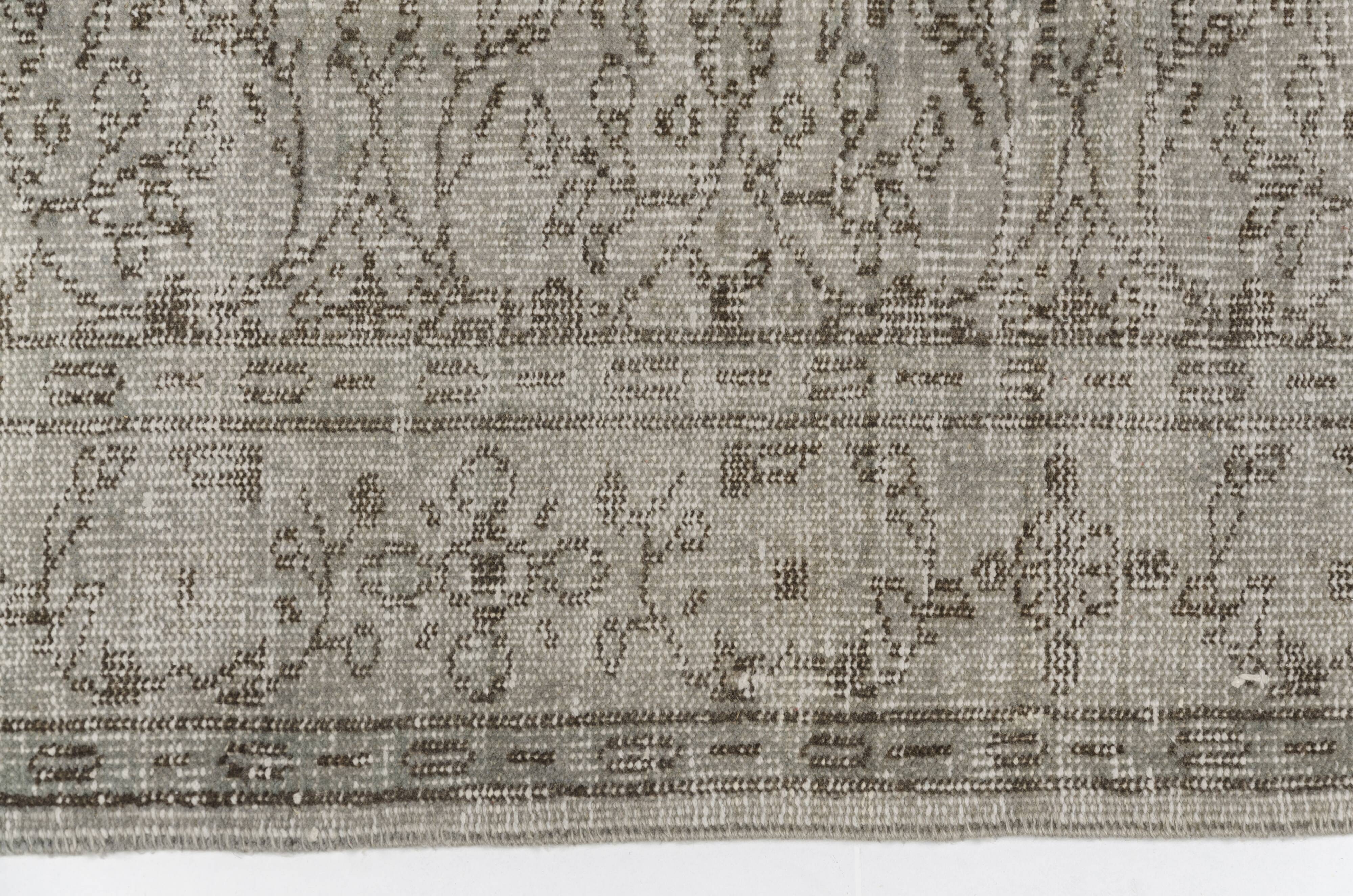 Grey Vintage Antique Wool Rug sku2384