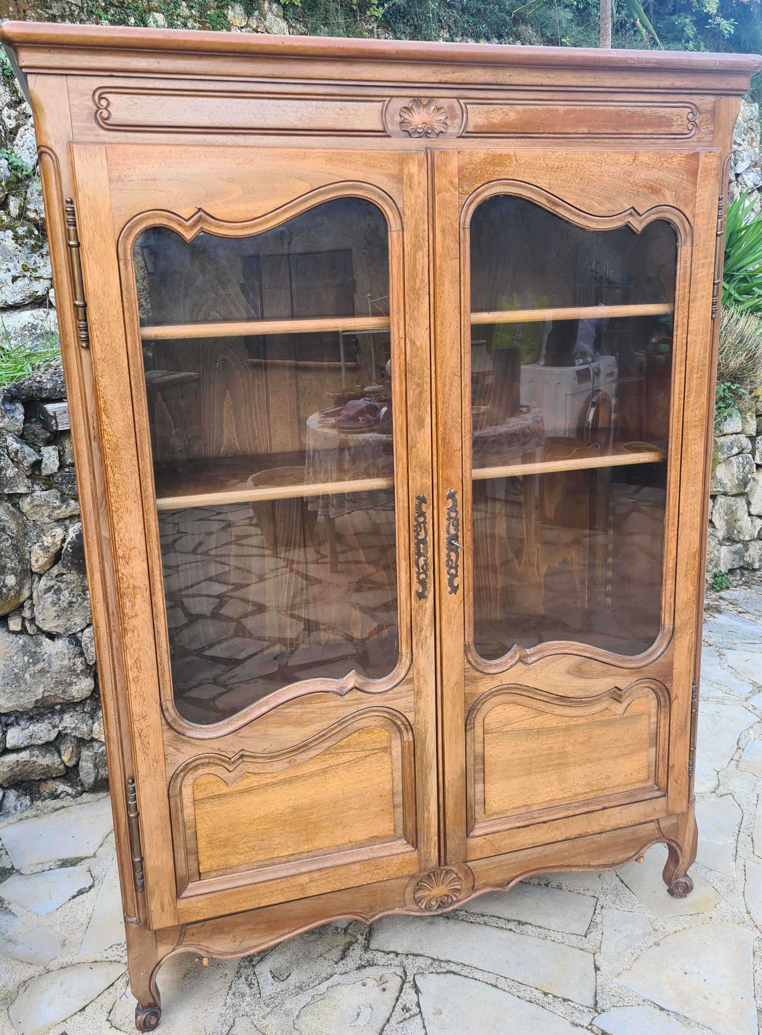 Small library with glass doors Louis XV style XX EME century