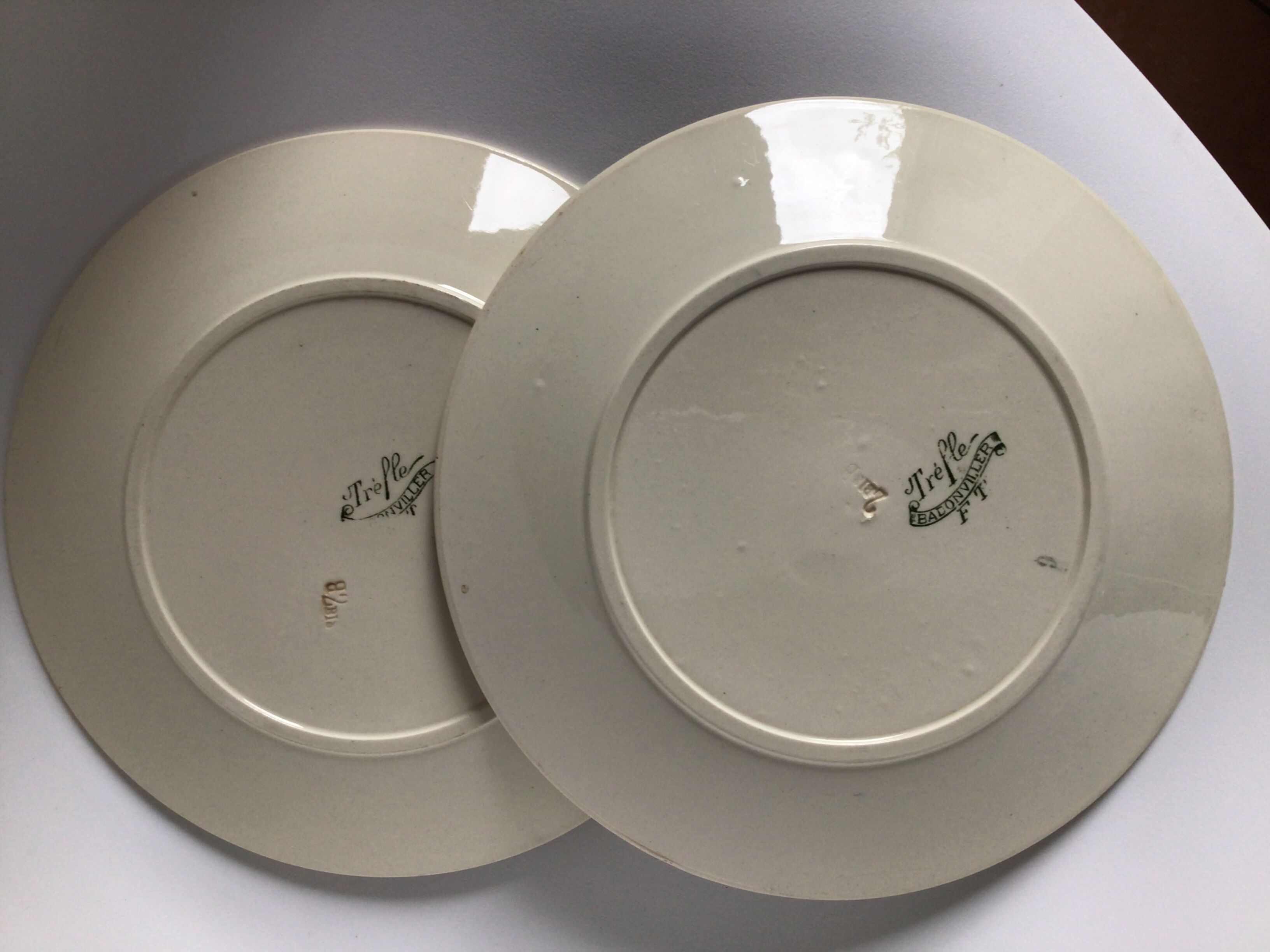 2 Flat Plates Iron Earth Badonviller khaki clover