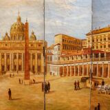 Important screen representing Saint Peter's Square in Rome