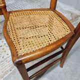 Antique set of chairs walnut with webbing