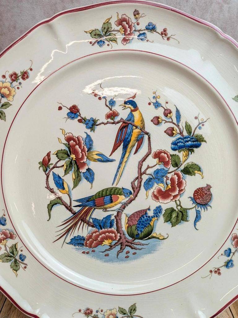 Large round plate Villeroy & Boch Phoenix – Ironstone – 33.5 cm – Exotic birds