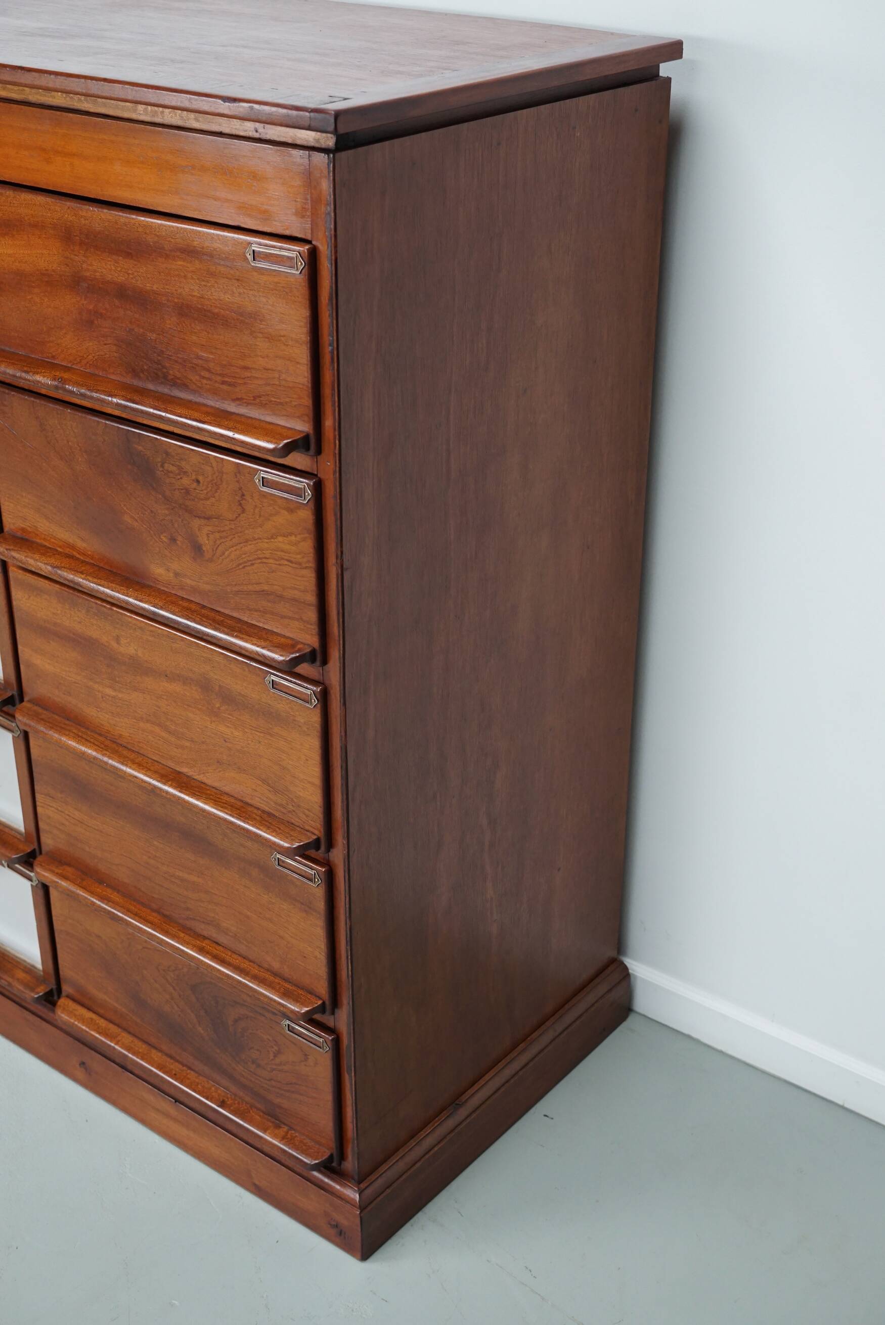 Vintage Dutch Oak / Mahogany Haberdashery Shop Cabinet, 1930s