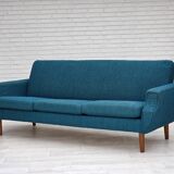 1970s, Danish 3-seater sofa, furniture wool, teak wood.