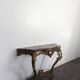 Console Louis XV en bois doré sculpté dessus marbre rouge
