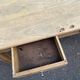 Renovated farmhouse table in raw solid wood with 2 drawers, 1920, 140x80cm.