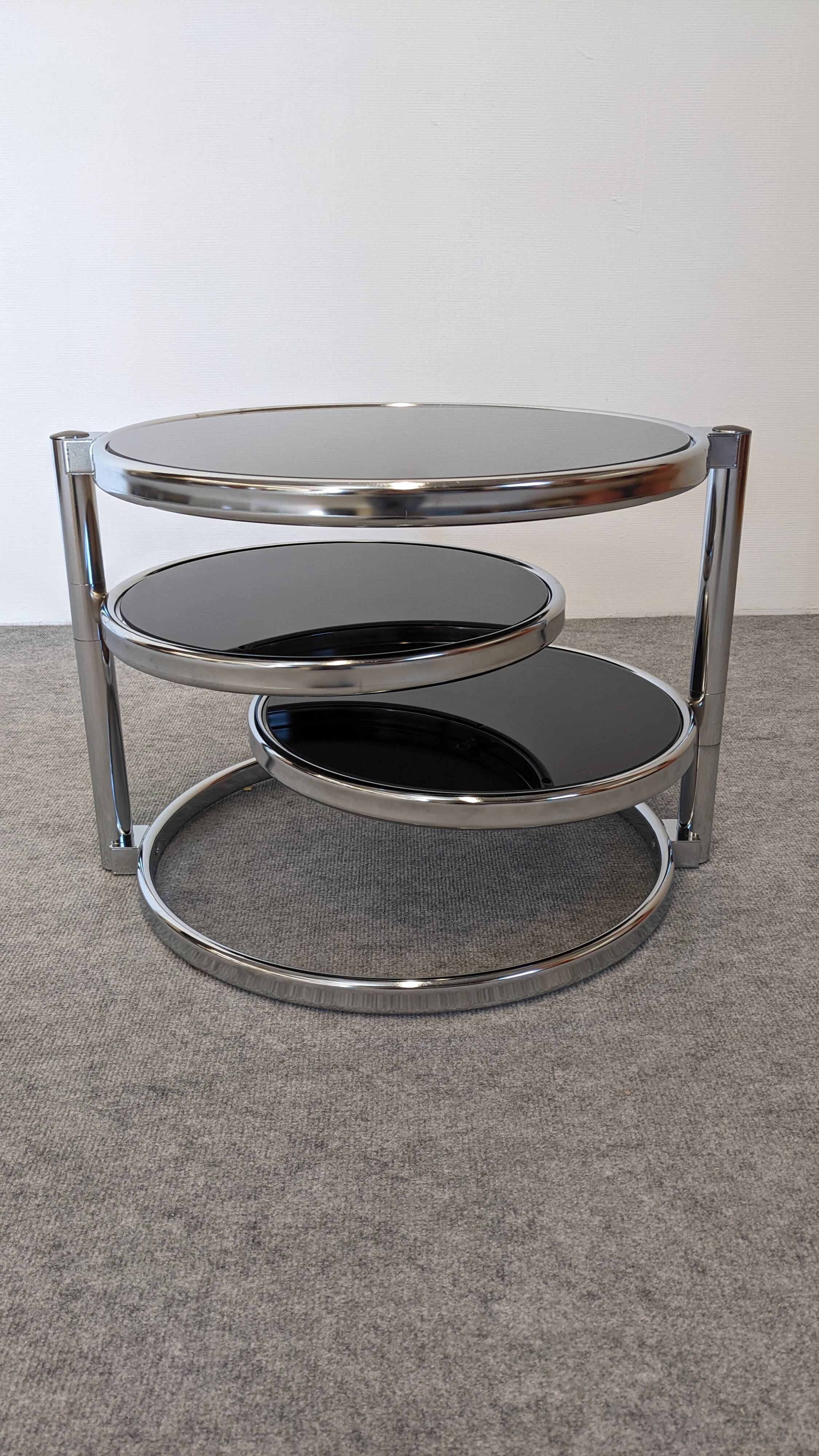 Space Age 3-tier coffee table by Leitmotiv-Swivel, Netherlands circa 1970