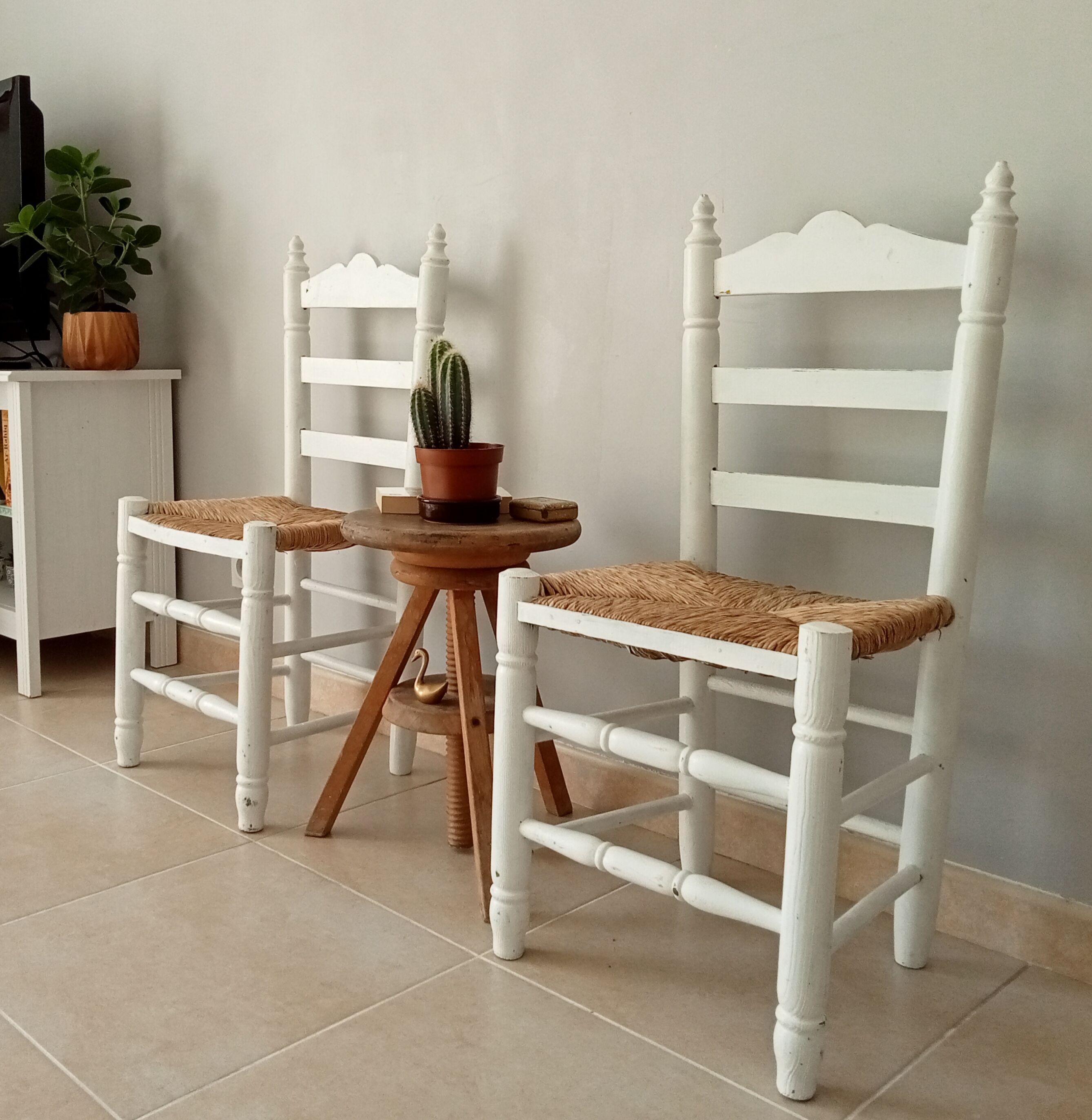 Paire de chaises ancienne paillé années 30/40
