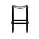 Pair of black metal stools without a backrest.