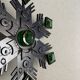 Dantoft black metal art glass wall decor | Denmark | 1960s