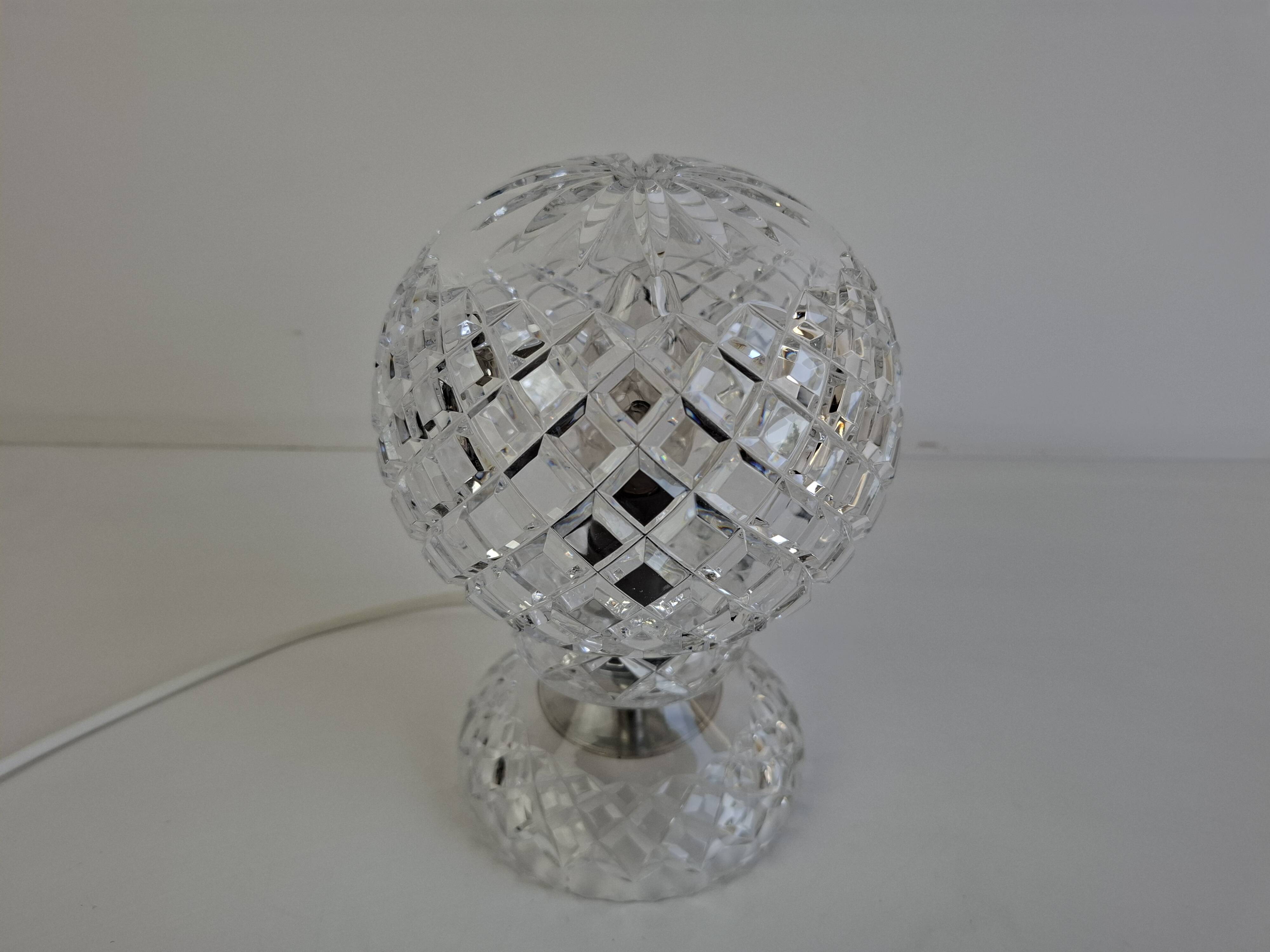 Vintage Czech Cut Crystal Table Lamp