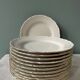 Series of 12 dessert plates in fine bohemian porcelain