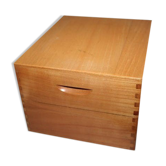 Boite à fiches en bois verni
