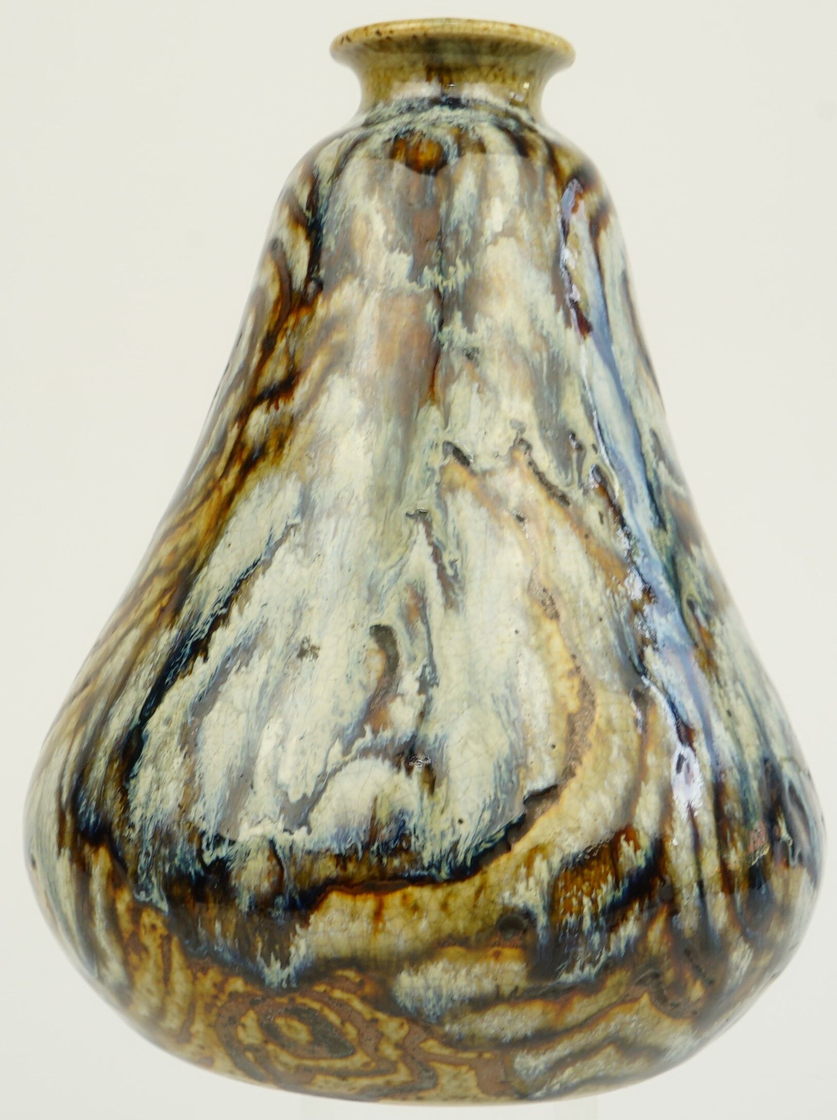 Glazed ceramic vase Primavera art deco