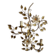 Grande applique fleurs et feuillage en métal doré années 50-60