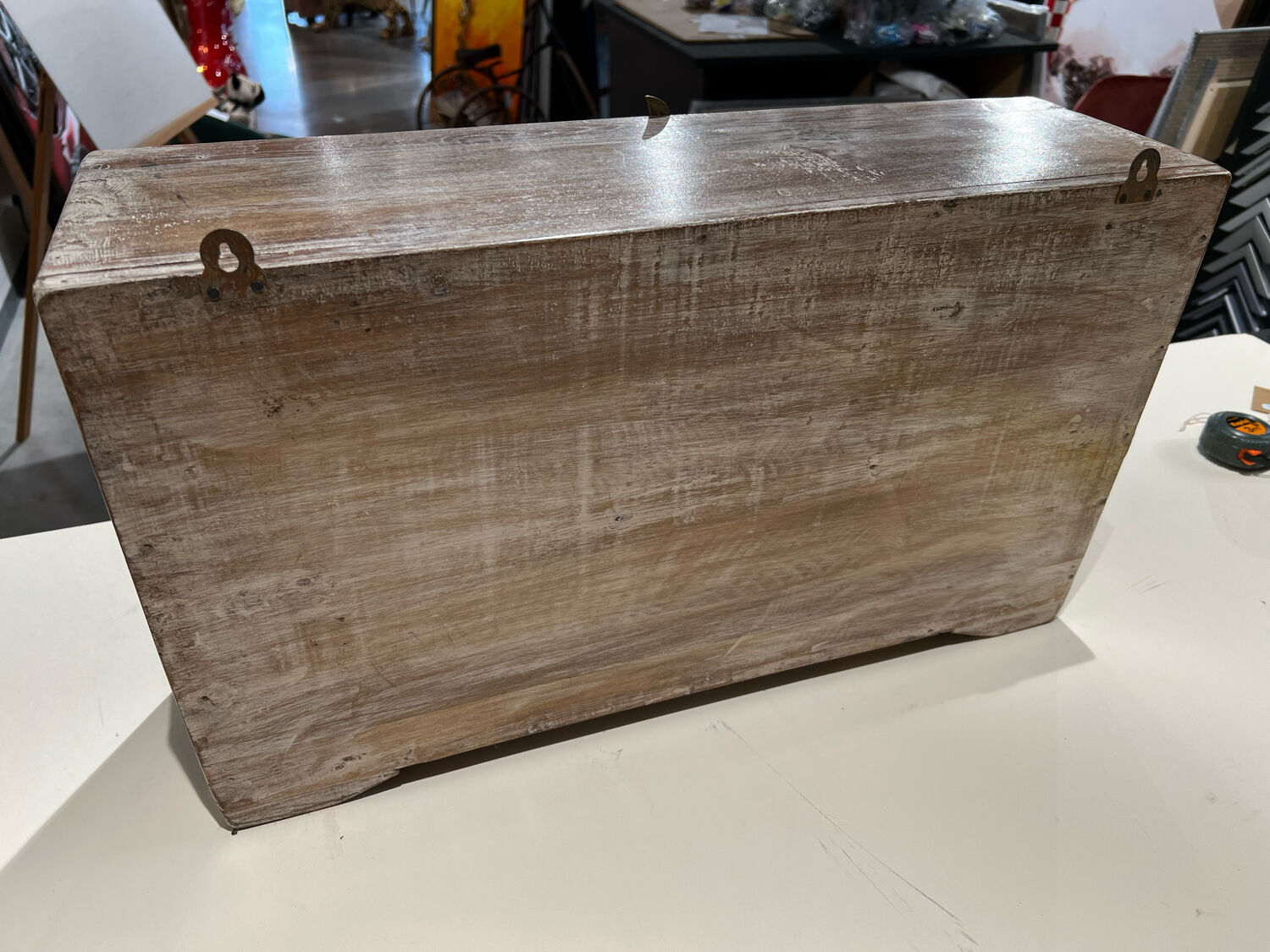 Small teak wall shelf