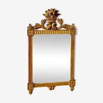 Louis XVI period gilded wood mirror