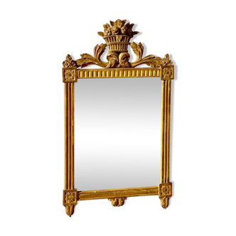 Louis XVI period gilded wood mirror