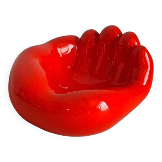 Empty pockets or ashtray in the shape of a hand / DLG Georges Jouve / handcrafted / ceramic / vintage / Mid-Century / 20th century