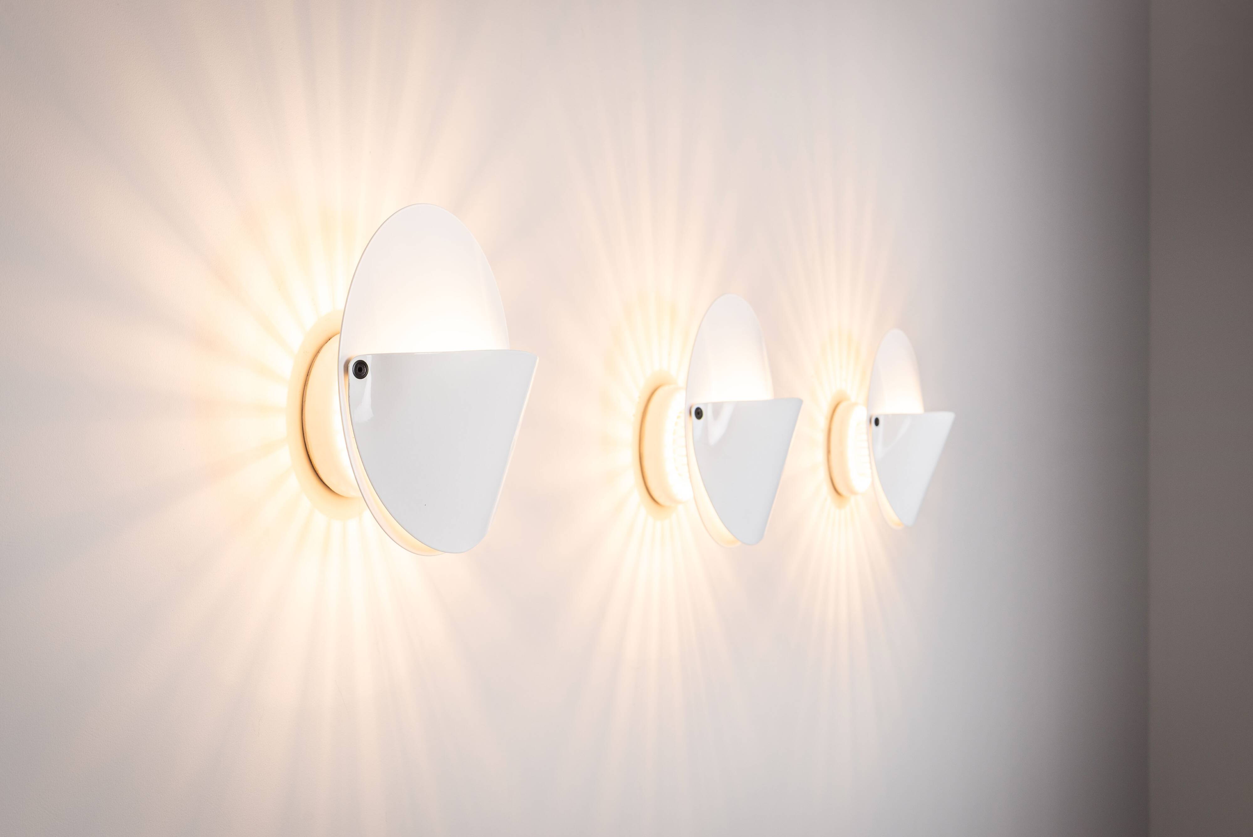 Set of three "Giovi" wall lamps by Achille Castiglioni for Flos, 1982