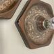 Set of Three brown Ceramic SPUTNIK Wall Lights by Pan Ceramics Germany 197