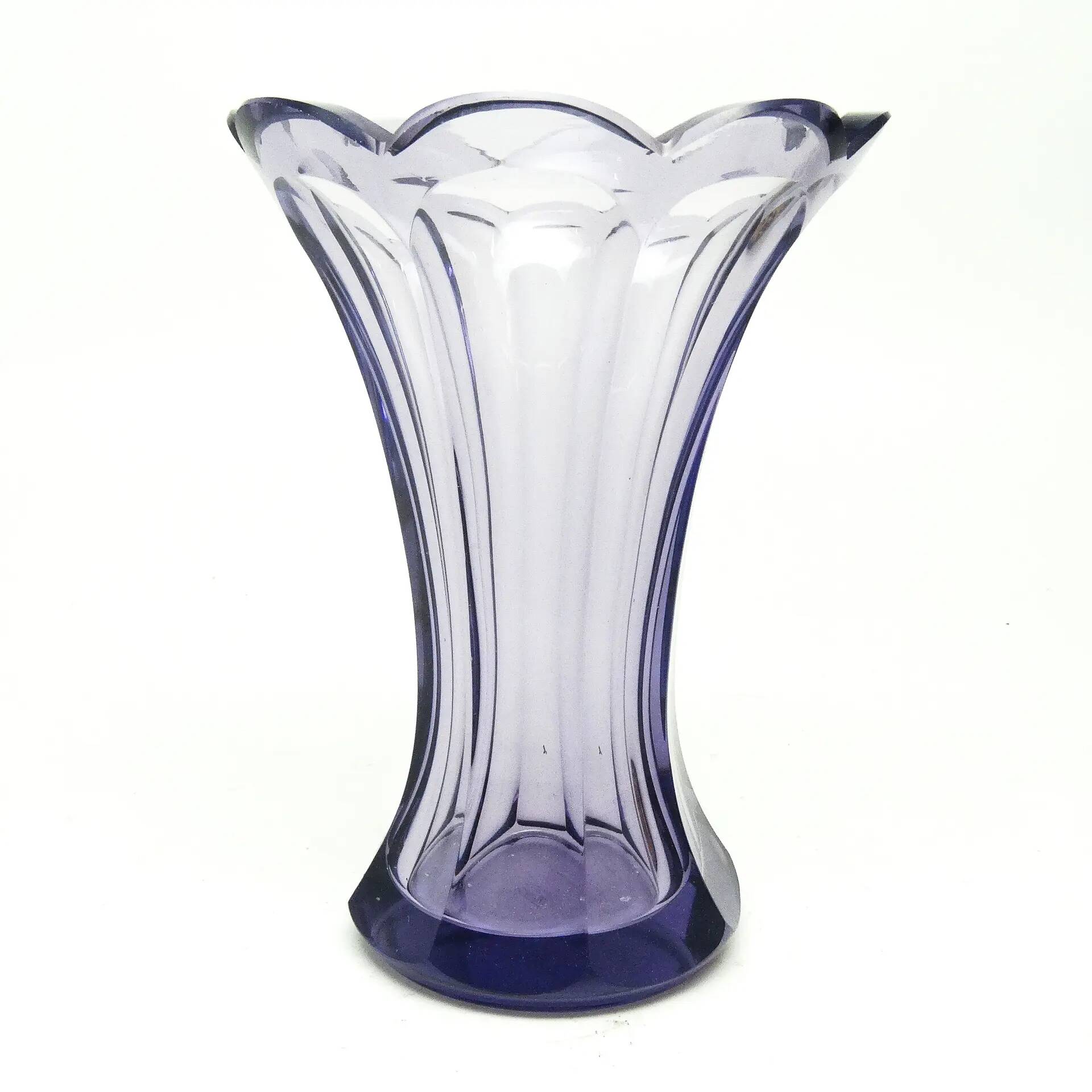 Art Deco vase, crystal, Bohemia, Czechoslovakia, 1930s