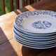 8 dessert plates in porcelain signed Kahla Germany cobalt
