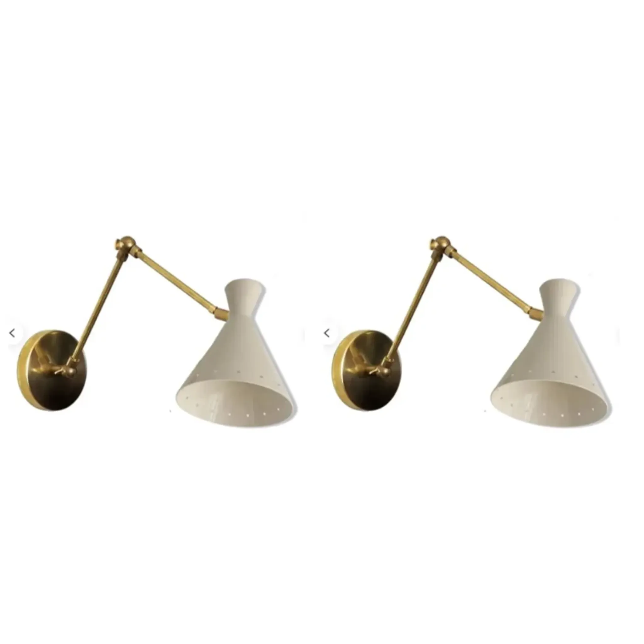 Pair of Italian wall lights in the style of the 1950s.