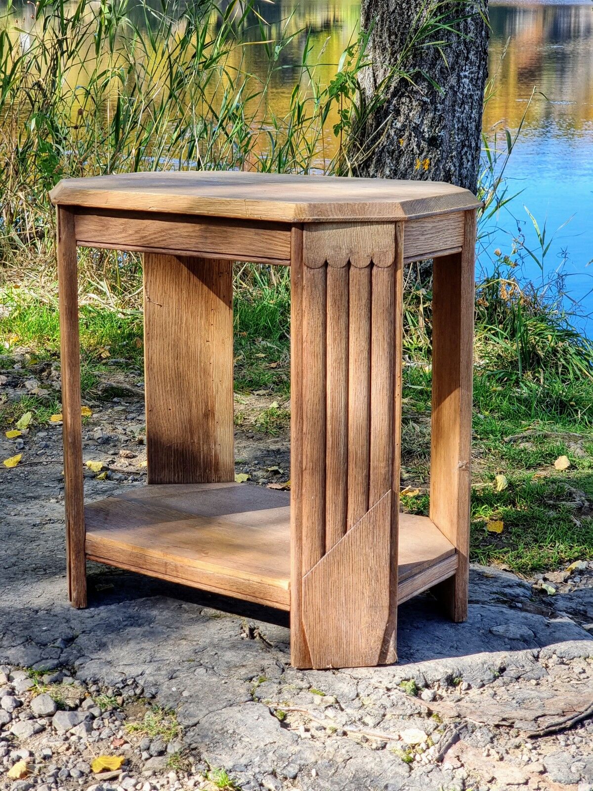 Old French oak side table