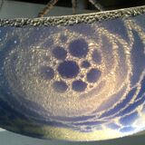 Art deco pendant lamp in blue granite glass