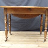Table ovale Louis Philippe à rabats, en merisier  Ø120-108 x 74 cm