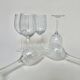 Set of six speckled white wine glasses