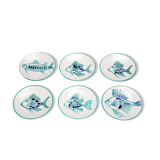 Robert Picault 6 flat round plates circa 1960