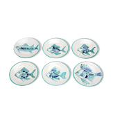 Robert Picault 6 flat round plates circa 1960