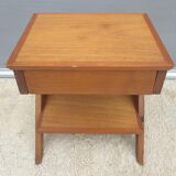 Vintage retro bedside table compass foot