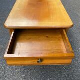 Vintage solid wood coffee table with 2 drawers 1960