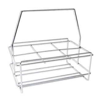 Chrome metal bottle holder, 1970