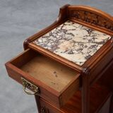 Pair Art Nouveau Nightstands with marble top by Paul Alexandre Dumas, Franc