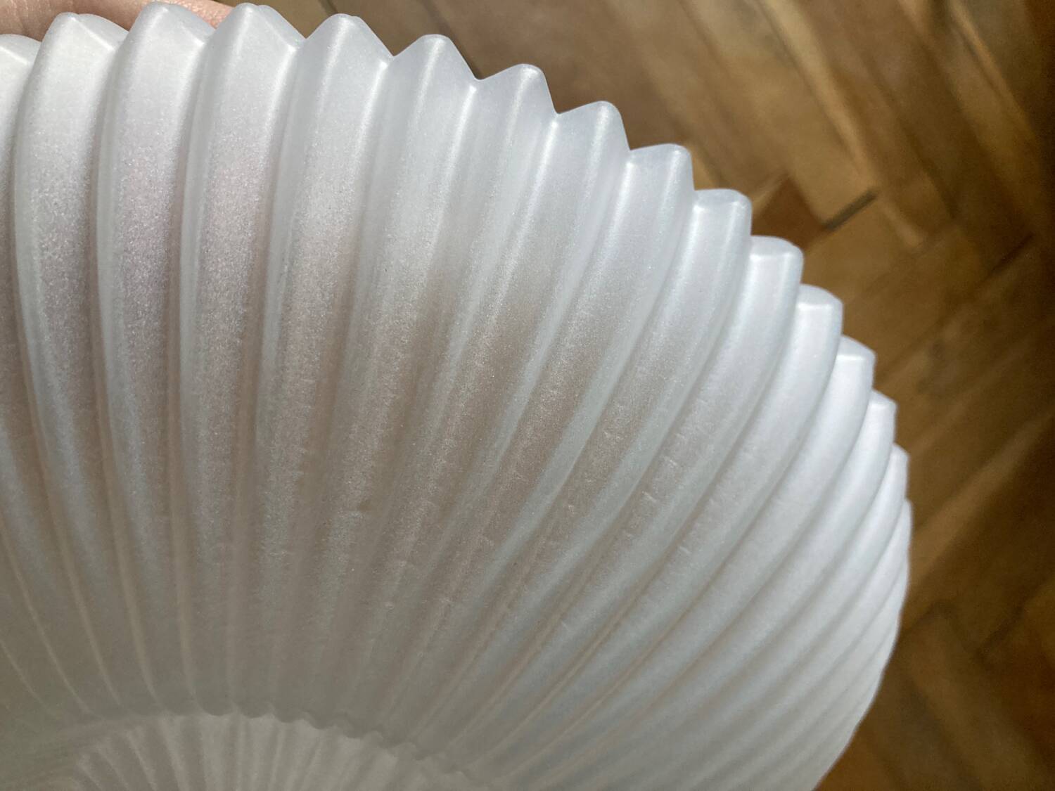 Molded glass flower wall light