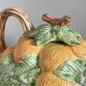 Fitz & Floyd ff1986 turtle jug or teapot with oranges and leaves, american majolica tableware