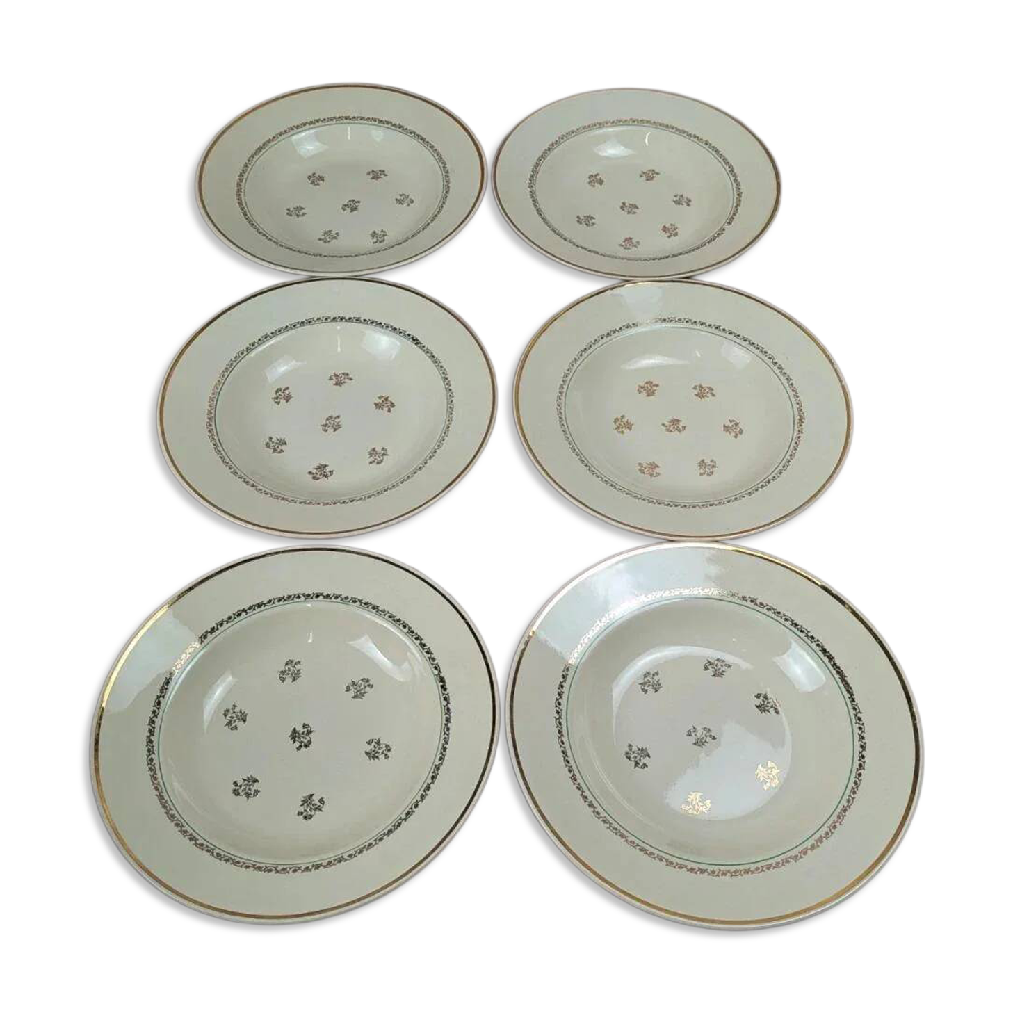Set of 6 Gien deep plates