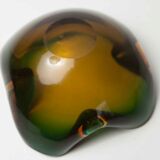 Murano 60's green and yellow ashtray