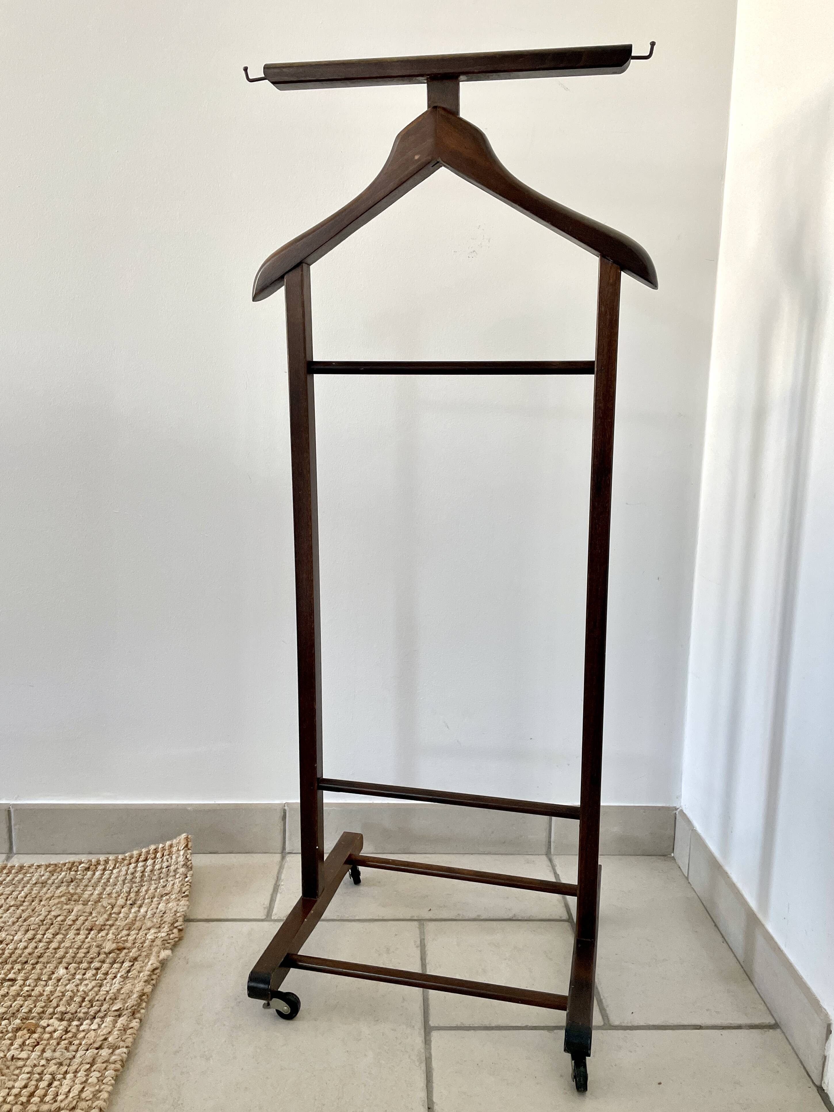 Wooden valet on wheels