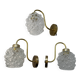 Lot of 3 vintage bubble glass wall lights.