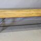 Large Industrial Console Walnut Top Cast Iron Base