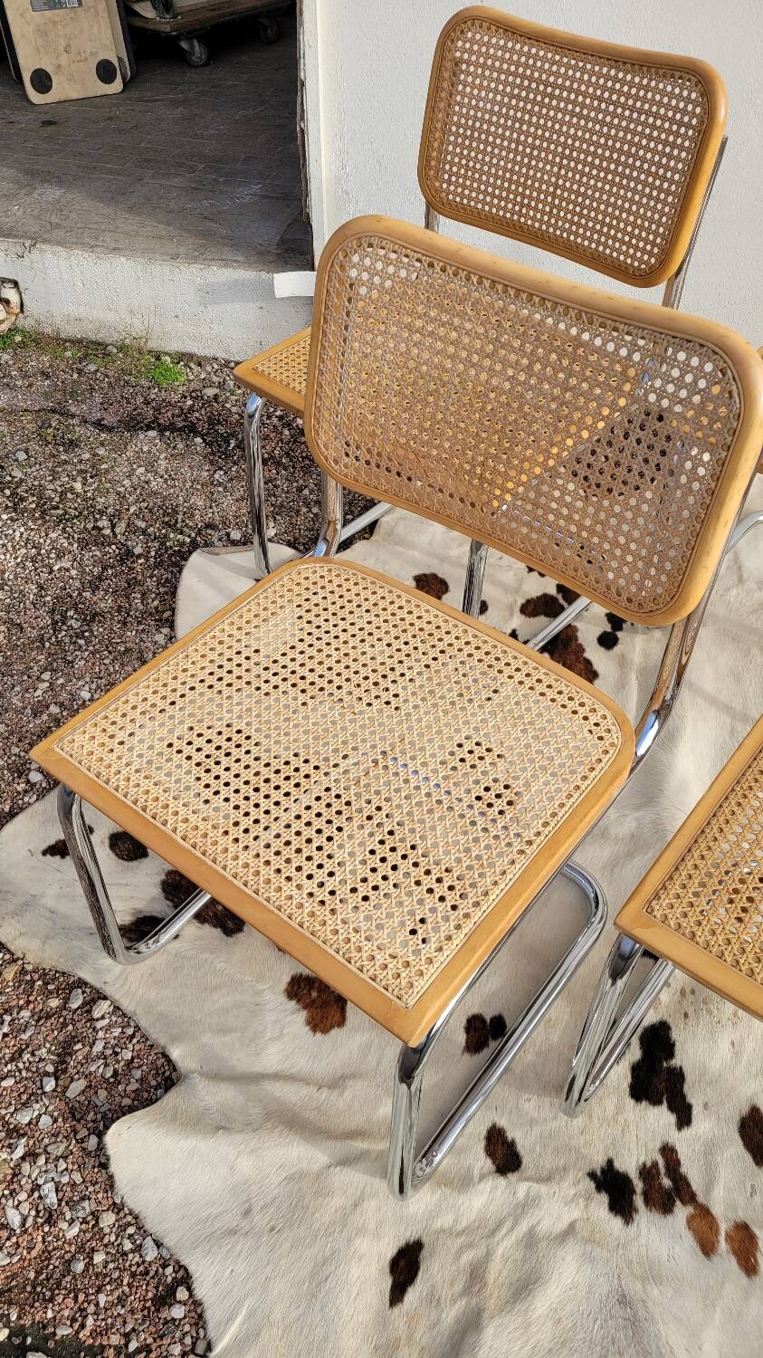 Set of 6 B32 chairs Marcel Breuer Italy design -1970s