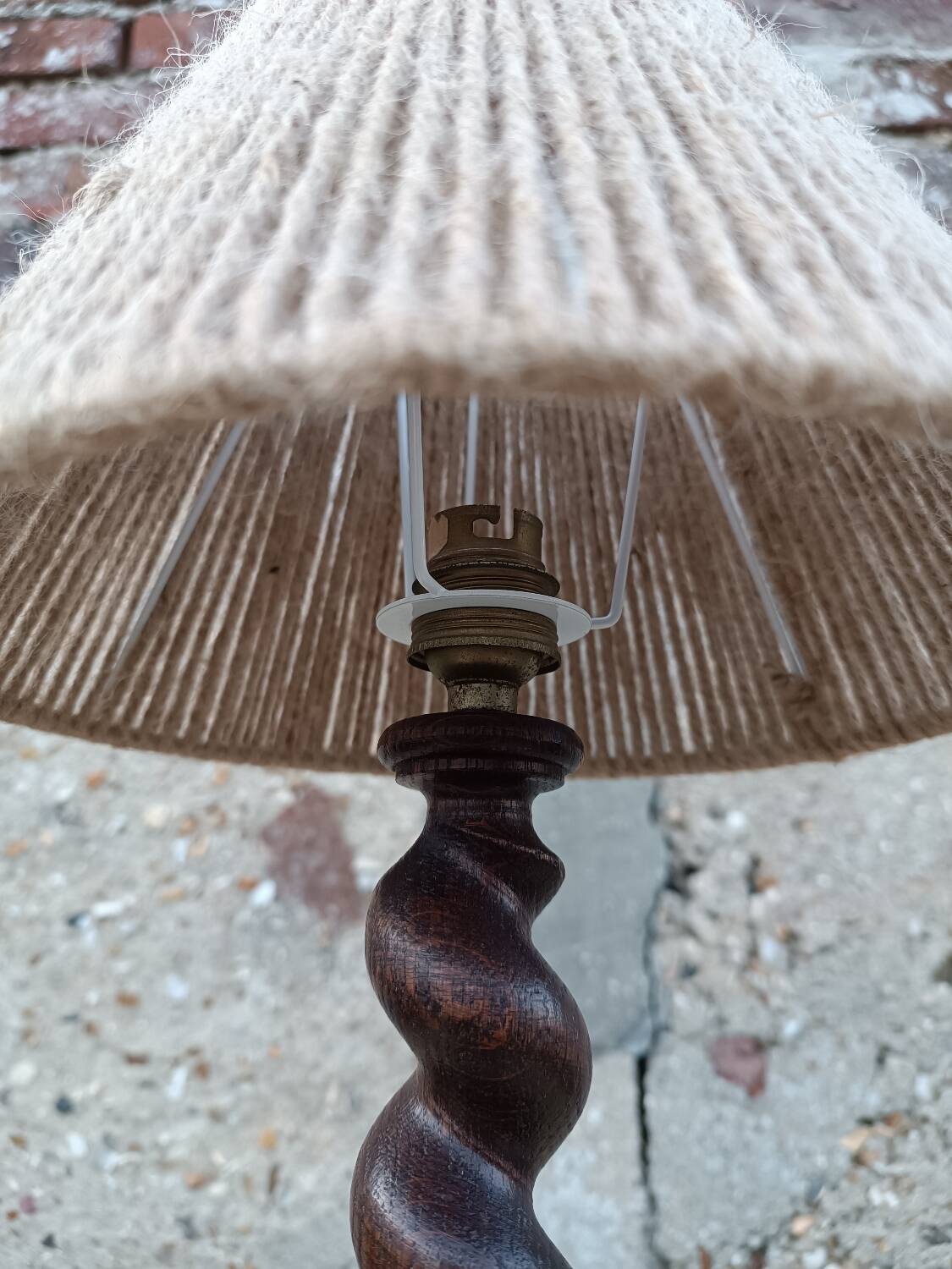 Turned wooden lamp 1950