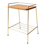 Gold metal bedside table