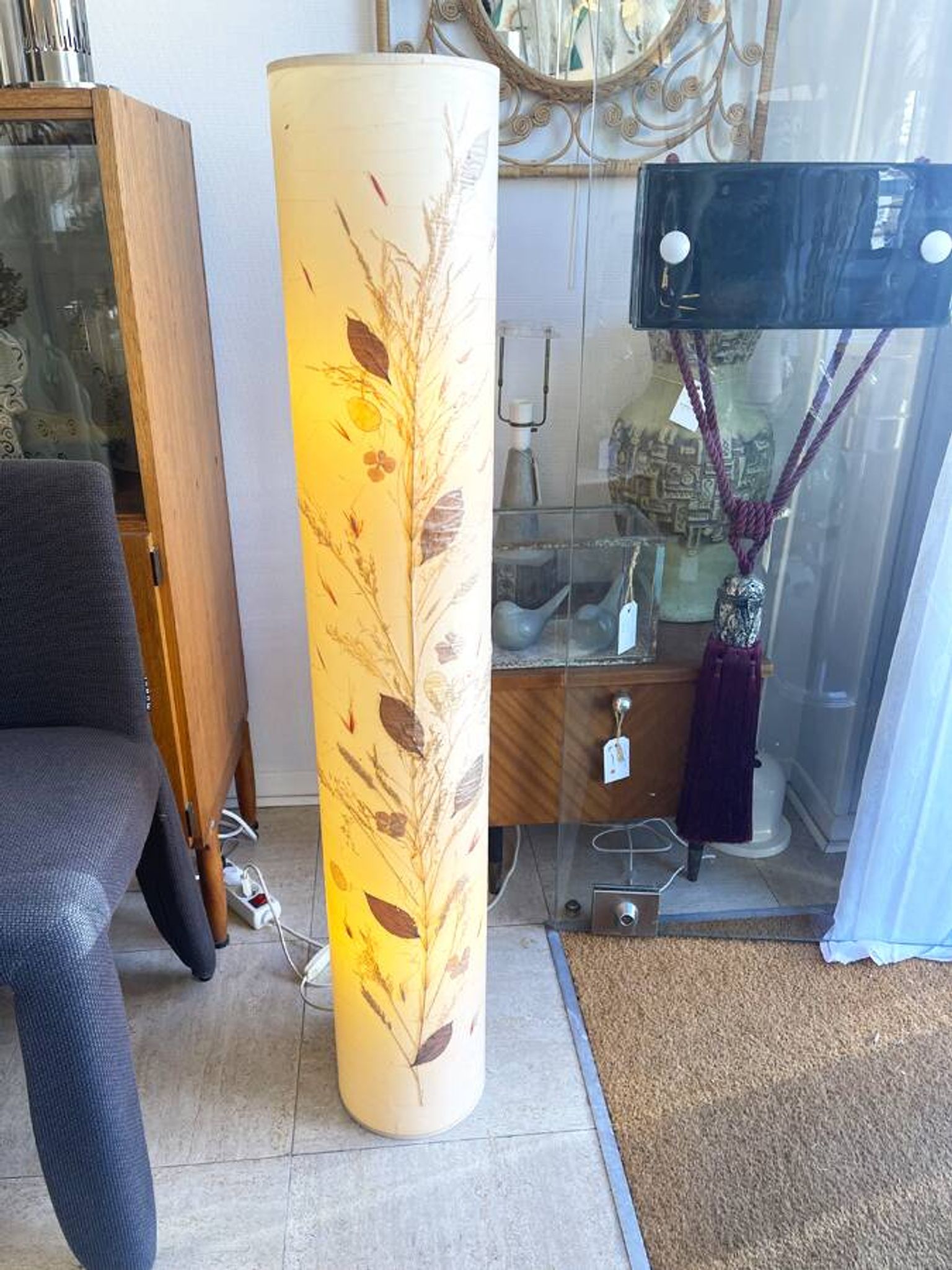 Lampadaire vintage cylindrique  – Années 70