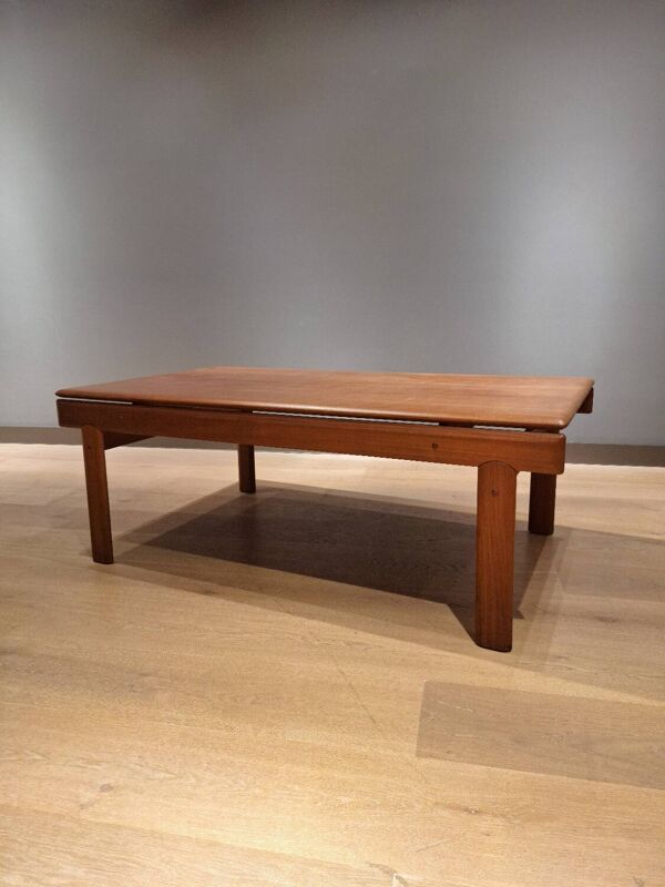 Table basse vintage en teck conçu par H.W Klein pour Bramin années 1960